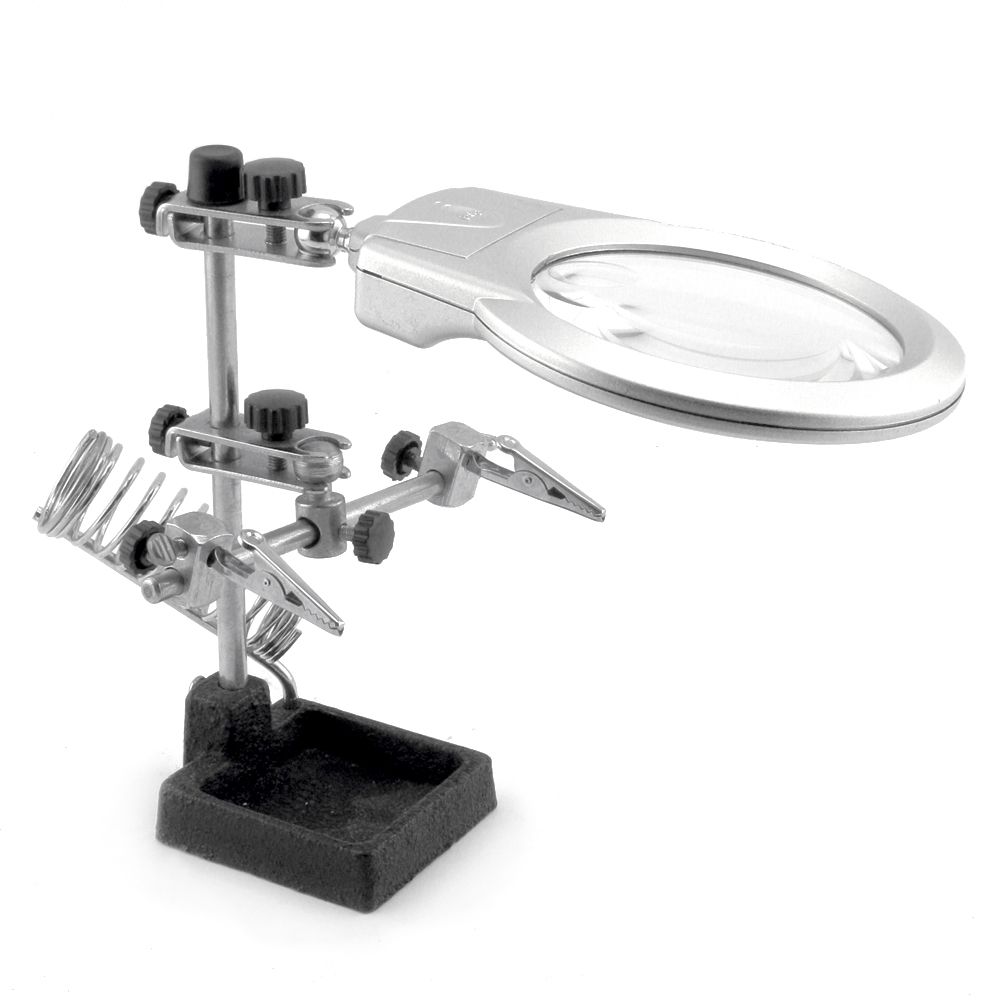 Enkay 4025 Helping Hands Magnifier with Soldering Station & LED Light
