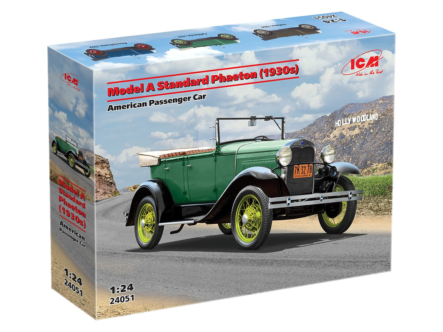 ICM 24051 1:24 Model A Standard Phaeton (1930s) American Passenger Car Model Kit