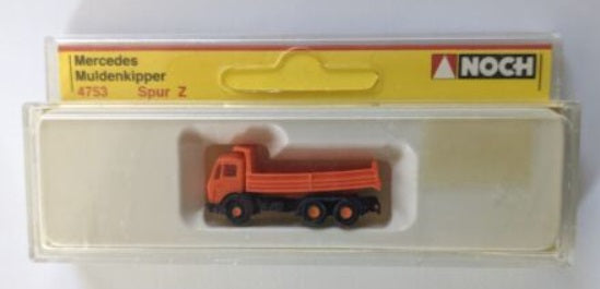 Noch 4753 Z Scale Orange Mercedes Dump Truck