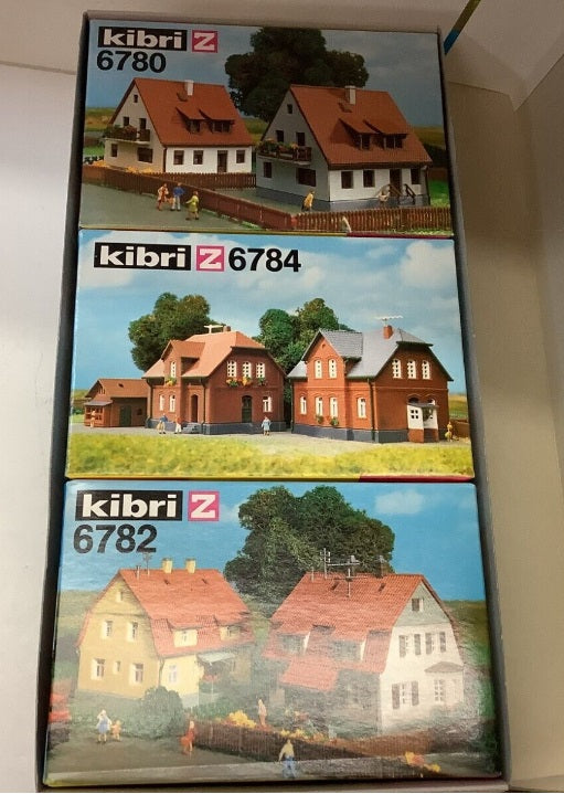 Kibri 6786 Z Scale Six Houses # 6784/6782/6780 for Model Railroads Building Kit