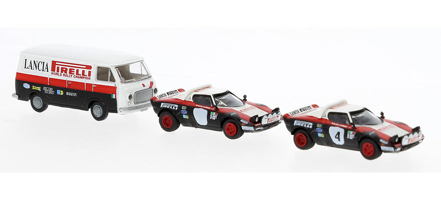 Brekina Automodelle 29663 HO TeamPirelli Fiat Van & Lancia Stratos HF (Set of 3)