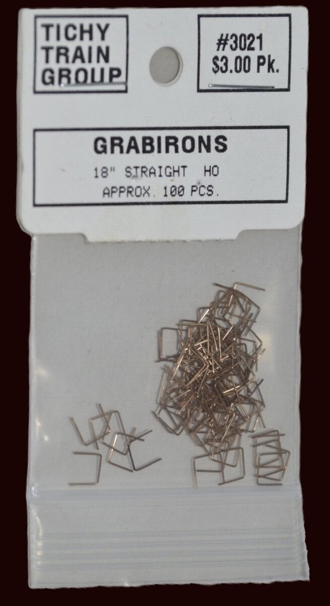 Tichy 3021 HO Grabirons - 18" Straight Style (Approx. 100pcs)