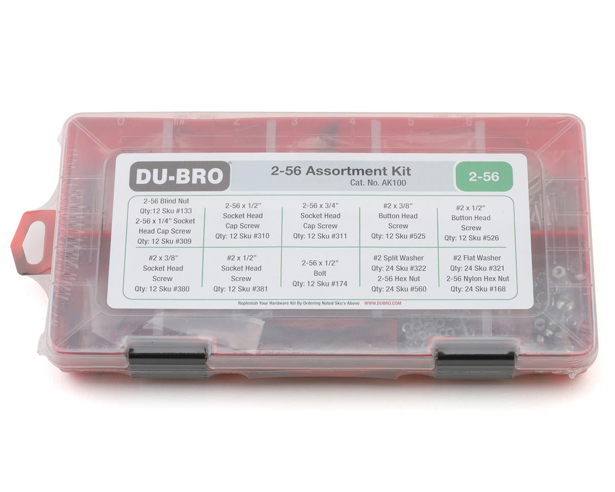 Dubro AK100 2-56 Hardware Assortment Kit (Set of 180)