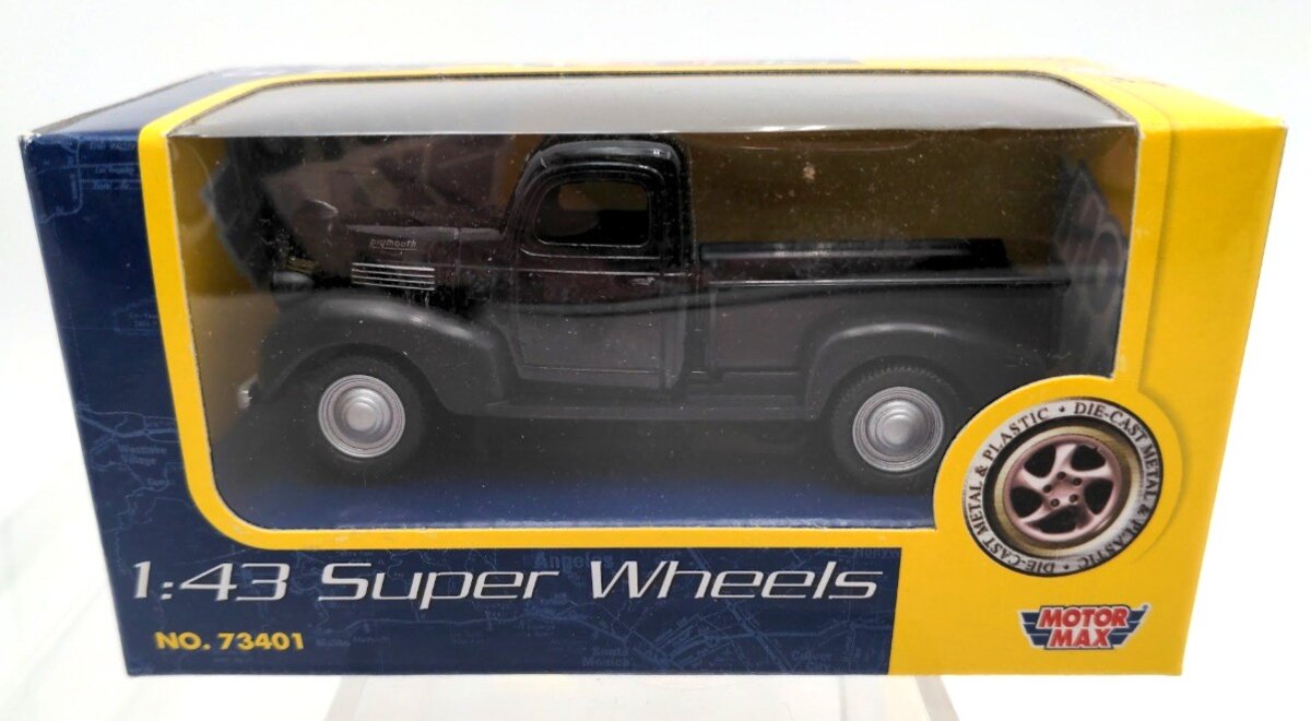Motor Max 73401 Black 1:43 Super Wheels 1941 Plymouth Pick Up