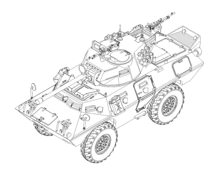 Trumpeter 07442 1:72 LAV-150 APC 90mm Mecar Gun Plastic Model Kit