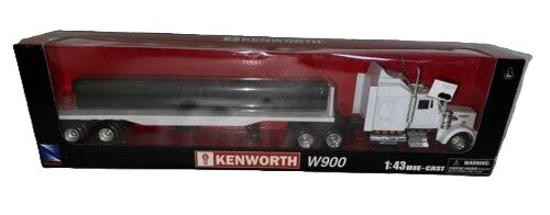 New-Ray 15363A 1:43 Kenworth W900 Long Hauler with Flatbed Trailer