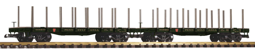 Piko 38784 G PRR Flatcar w/Stakes (Set of 2)