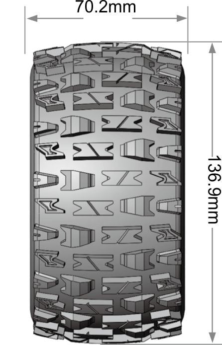 Louise R/C LT3308SX 1:10 MT-Pioneer Soft Tires with Removable Hex MT Wheels