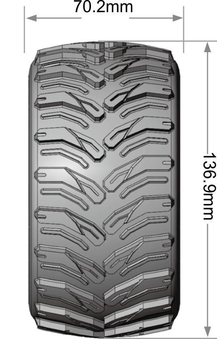 Louise R/C LT3310SX 1:10 MT-Cyclone Soft Tires with Removable Hex MT Wheels
