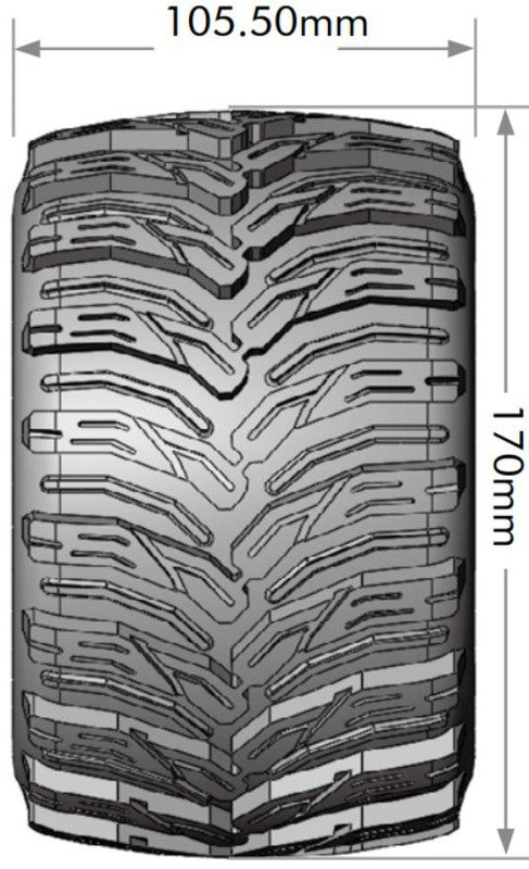 Louise R/C LT3323X 1:8 MT-Cyclone Sport Tires with Removable Hex MT Wheels