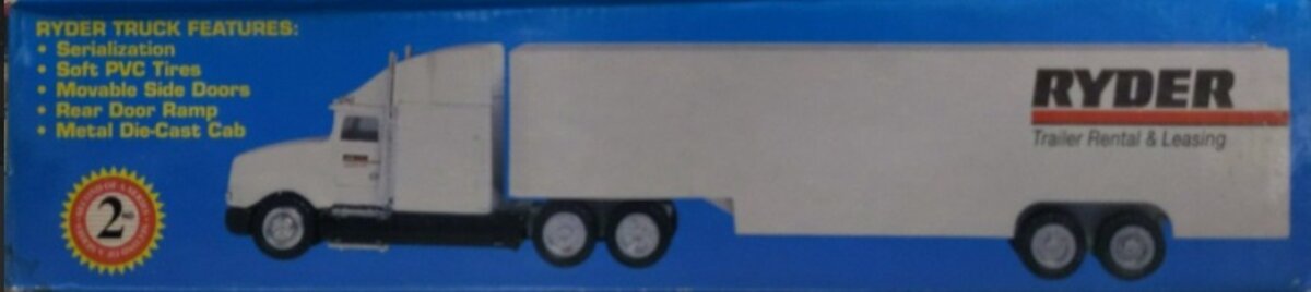 Toy Truck Collector 1995 Ryder Trailer Rental & Leasing Truck W/Rear Door Ramp