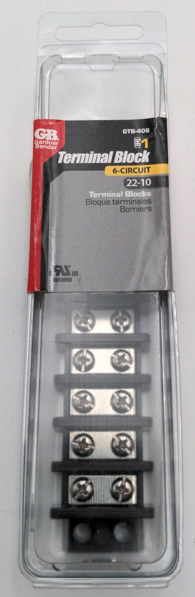 Gardner Bender 22-10 Terminal Block 6-Circuit