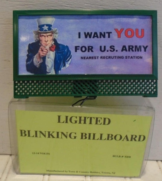 Town & Country Hobbies T258 O U.S. Army Lighted Blinking Billboard 12-14 Volts