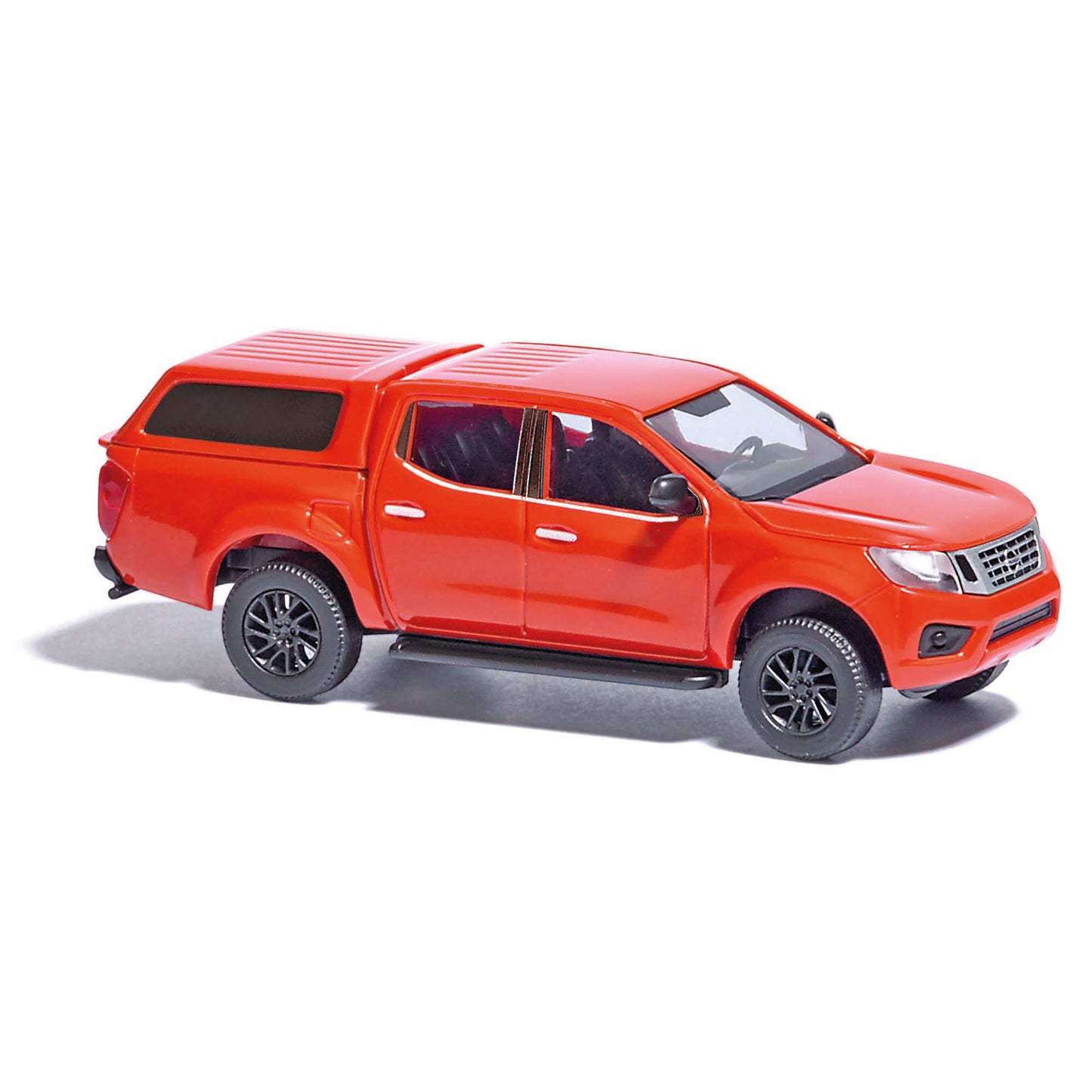 Busch 53707 HO Red 2015 Nissan Navara/Frontier Crew-Cab Pickup Truck with Cap