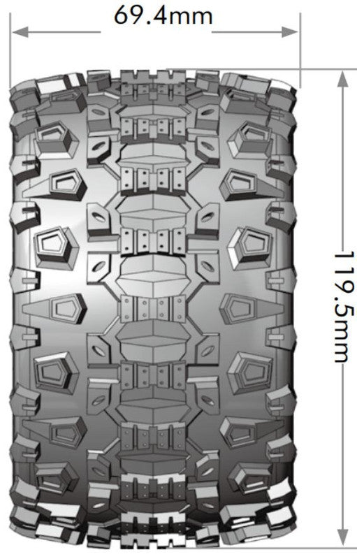 Louise R/C LT3204SX 1:10 MT-Uphill Soft Tire with Removable Hex MT Wheels
