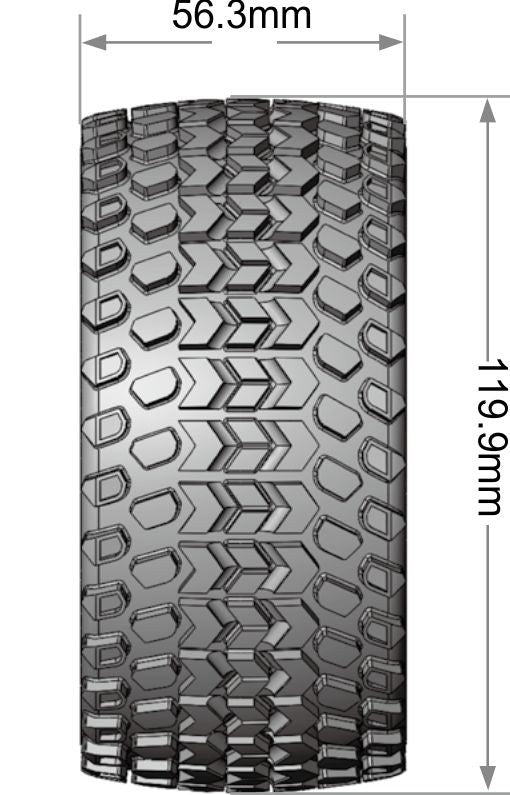 Louise R/C LT3314SX 1:10 ST-Hummer Soft Tires with Removable Hex ST Wheels