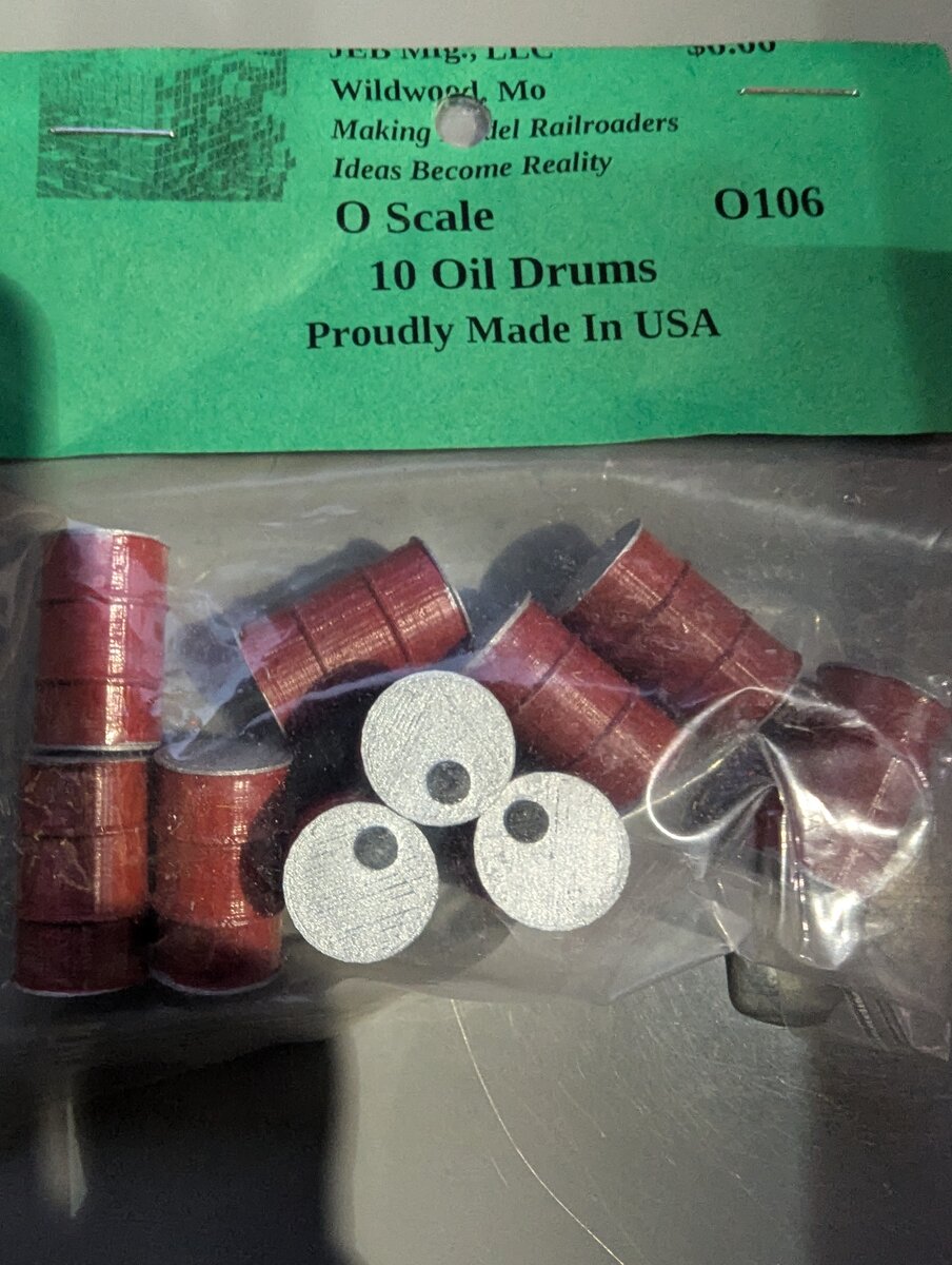 JEB MFG 106 O Scale Oil Drums (Set of 10)