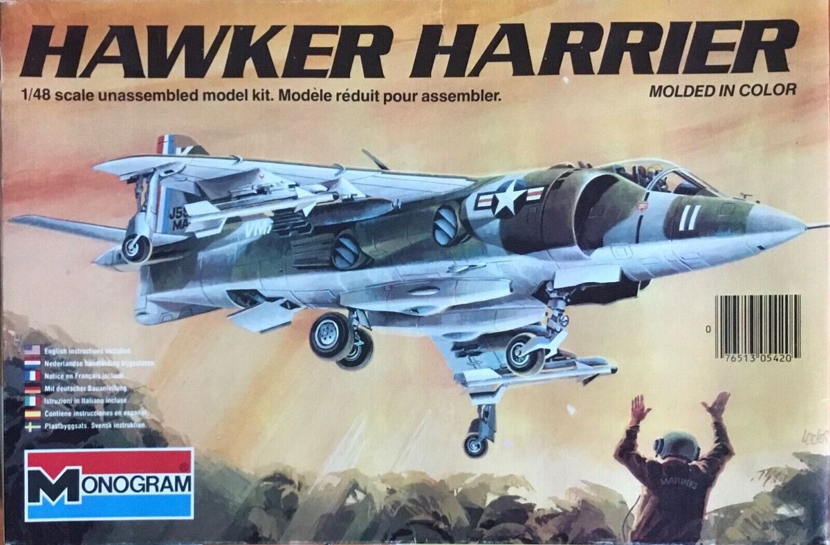 Monogram 5420 1:48 Hawker Harrier Plastic Model Kit