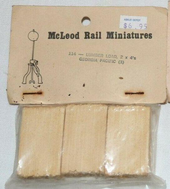 Mcleod Rail Miniatures 114 HO Lumber Loads 2 x 4's Georgia Pacific (3)