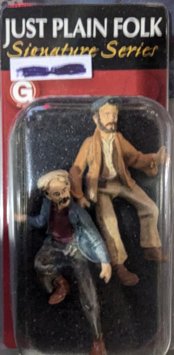 Just Plain Folk G Scale Seating Men w/Hats & Jackets (Set of 2)