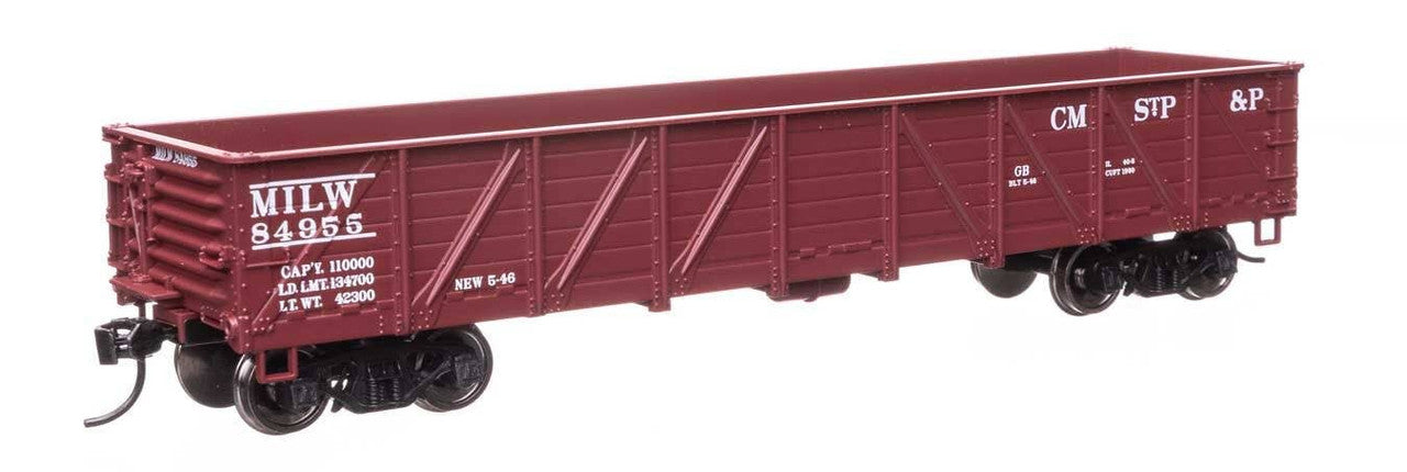 Walthers 910-56111 HO Milwaukee Road 40' 50-Ton Drop Bottom Gondola RTR #84955