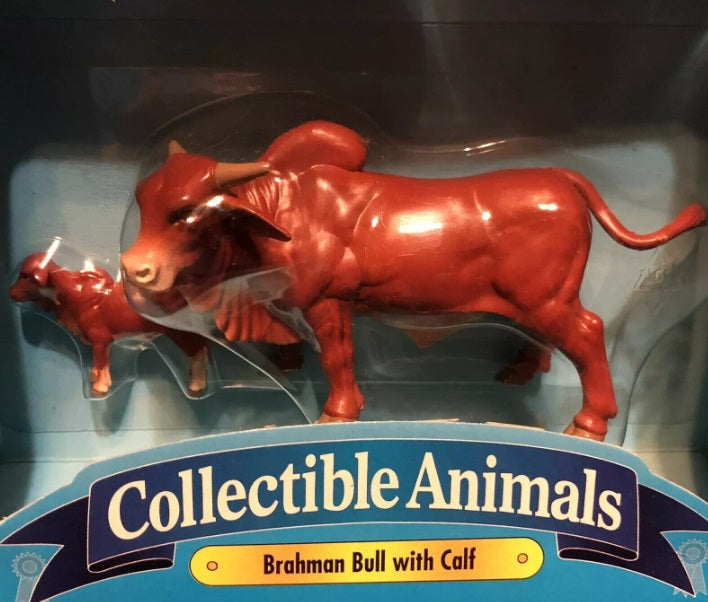 Ertl 4573 Farm Country Tan Brahman Bull with Calf Collectible Animals