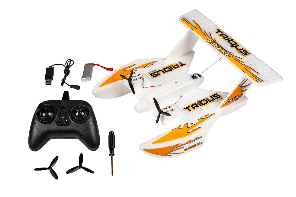 Rage R/C 3101 Orange Tribus 250 Electric Powered RTF Amphibious Aircraft