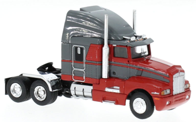 Brekina Automodelle 85933 HO 1984 Kenworth T600 Grey/Red Tractor Cab