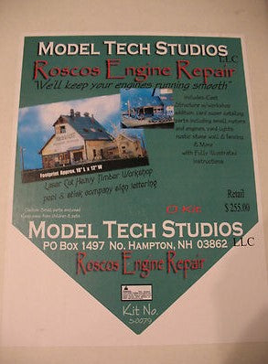 Model Tech Studios S-0079 O Scale Roscos Engine Repair Shop Building Kit