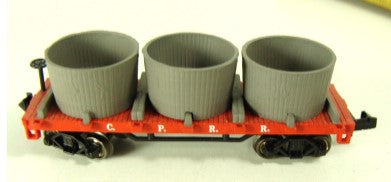 Bachmann N Scale C. P. R. R. Flat Car w/Load of Barrels