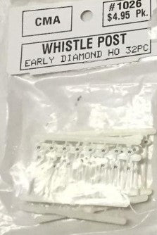 Creative Models Associates 1026 HO Whistle Post Early Diamond (32 PCS)