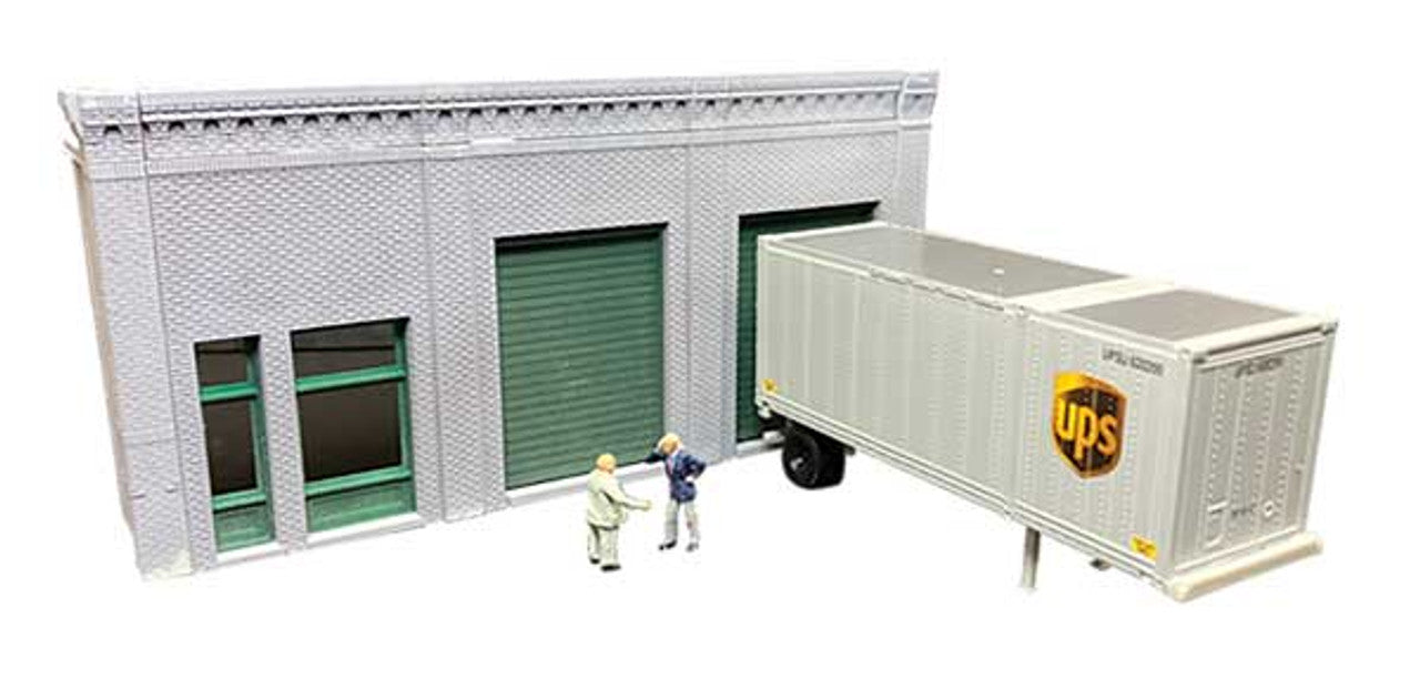 Lunde Studios QBHO1 HO Single-Story Wall w/Doors & Entry Background Building Kit