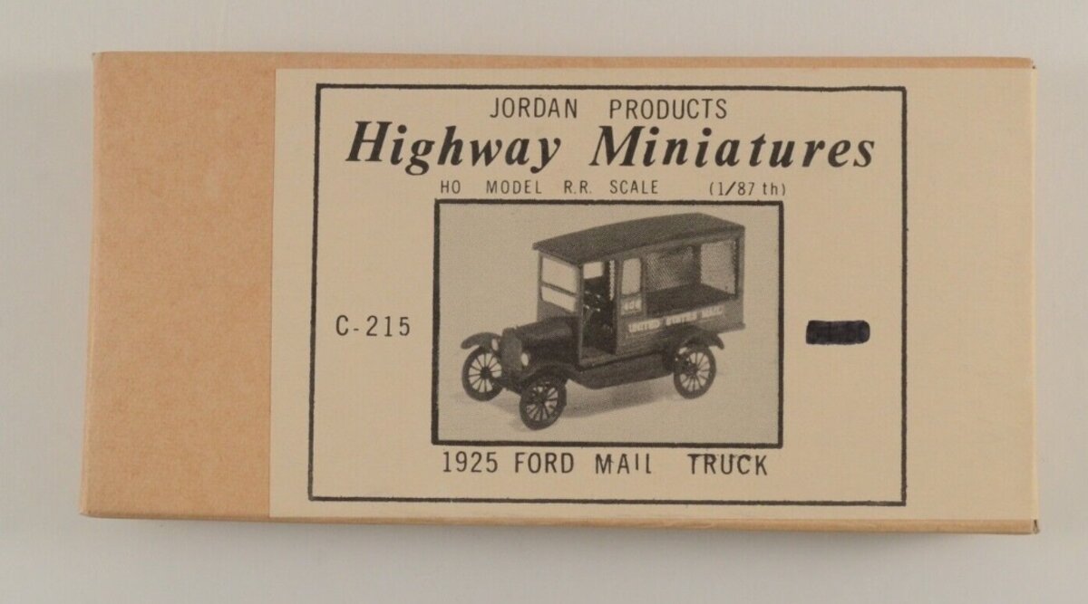 Jordan Products C-215 HO Highway Miniatures 1925 Ford Mail Truck Model Kit