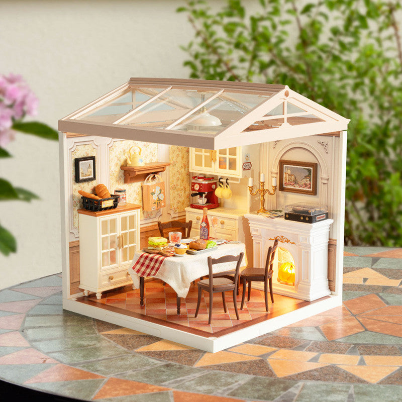 Robotime DW015B Rolife Warm Dining Room Plastic DIY Miniature House