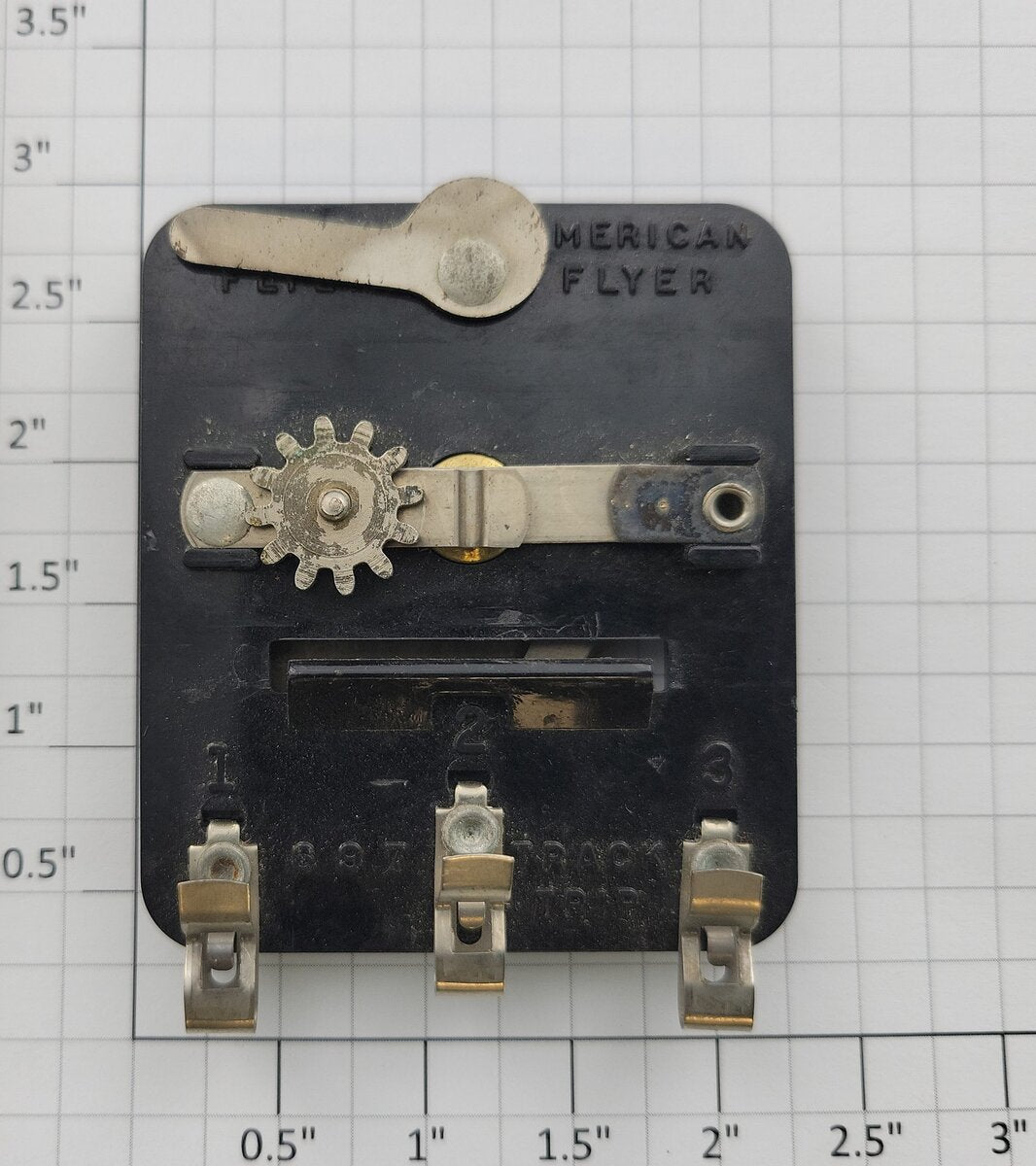 American Flyer 697X S Gauge Semaphore Track Trip with Black Bakelite Base