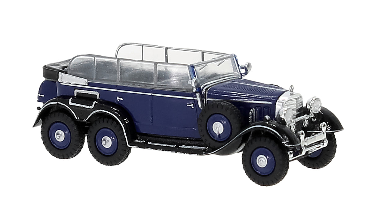 Brekina Automodelle 21077 HO Assembled Blue, Black Mercedes-Benz G4 Convertible