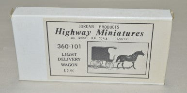 Jordan Products W-101 HO R.R. Scale Highway Miniatures Light Delivery Wagon Kit