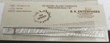 B.K. Enterprises 763K HO Code 70 Right Hand Nickel Silver Turnout