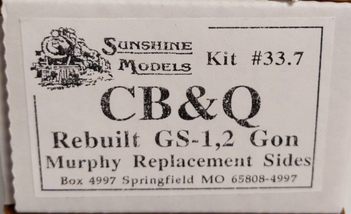 Sunshine Models 33.7 HO Chicago, Burlington and Quincy Rebuilt GS-1,2 Gondola