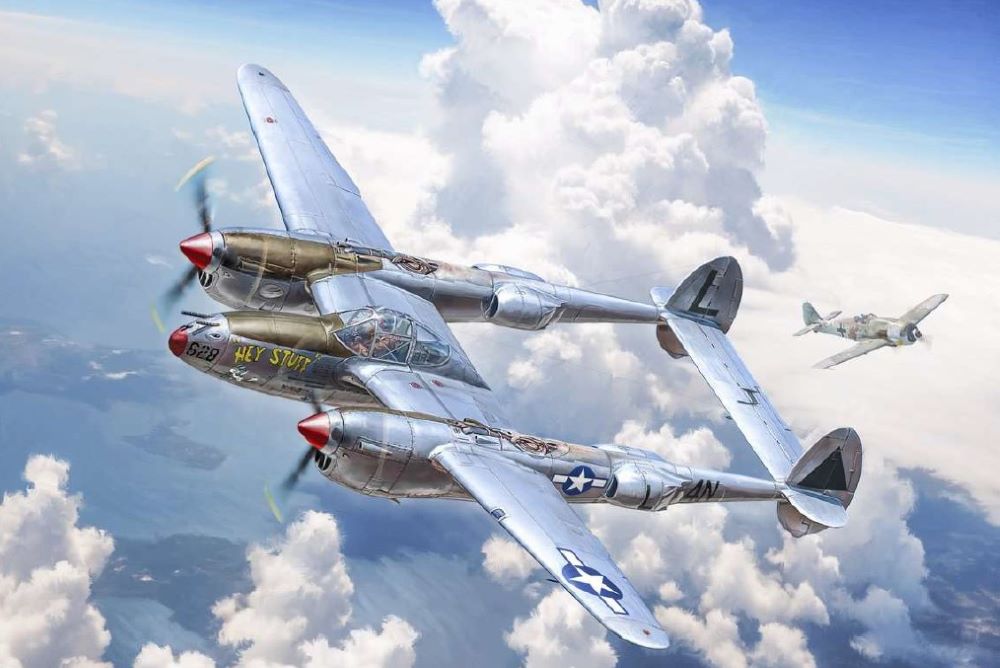 Italeri 2834 1:48 Lockheed P-38 J Lightning Fighter Aircraft Plastic Model Kit