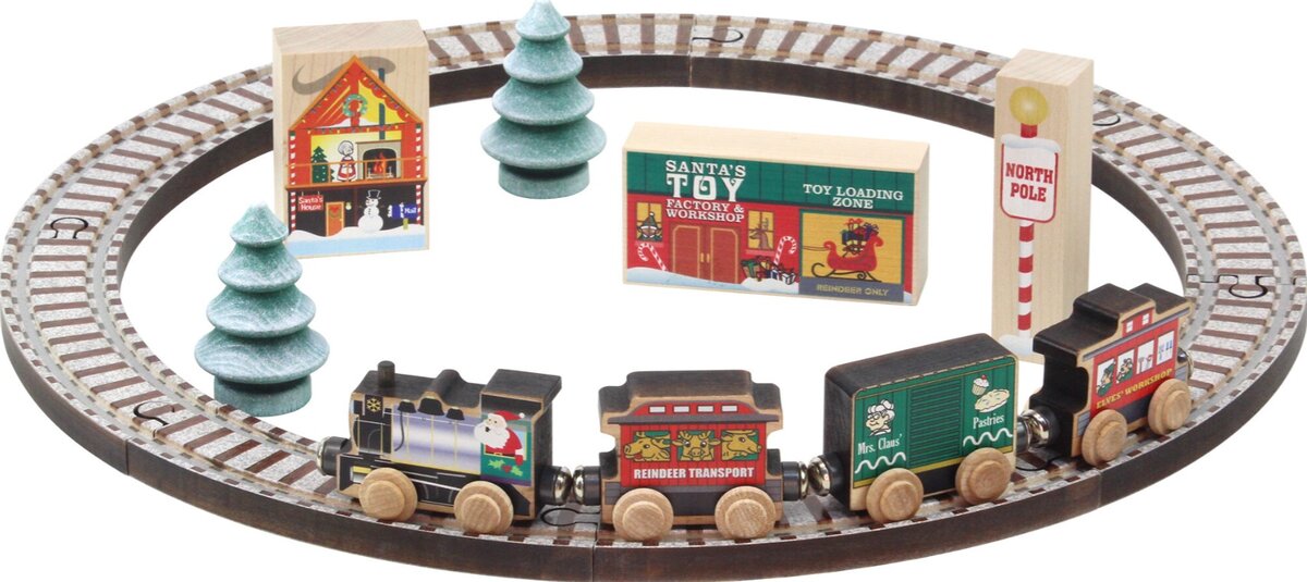 Maple Landmark Inc. 11232 North Pole Village Railroad Expandable Non-ToxicFinish