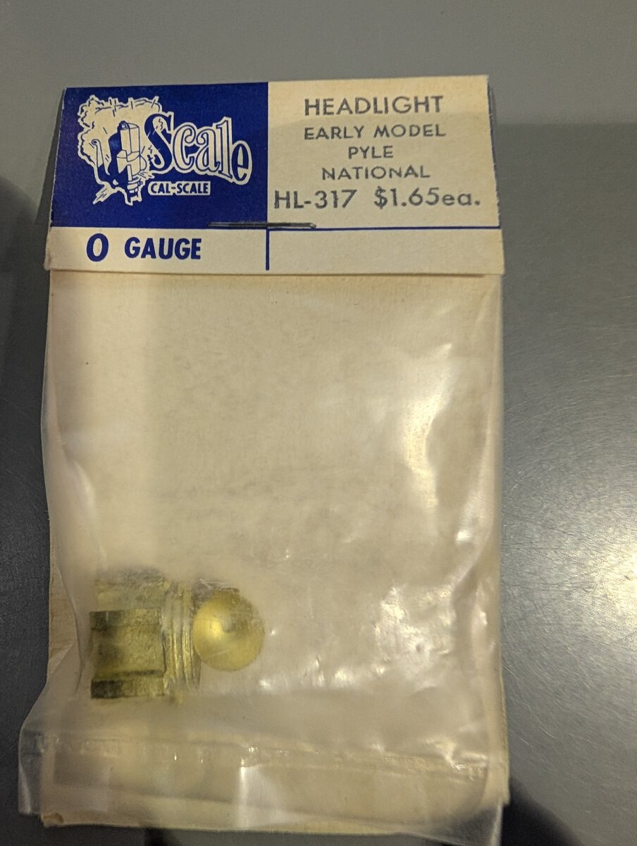 Cal Scale HL-317 O Gauge Early Model Pyle National Headlight