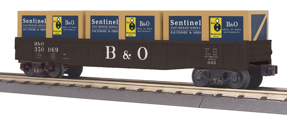 MTH 30-72252 O Baltimore & Ohio RailKing Gondola with Crates