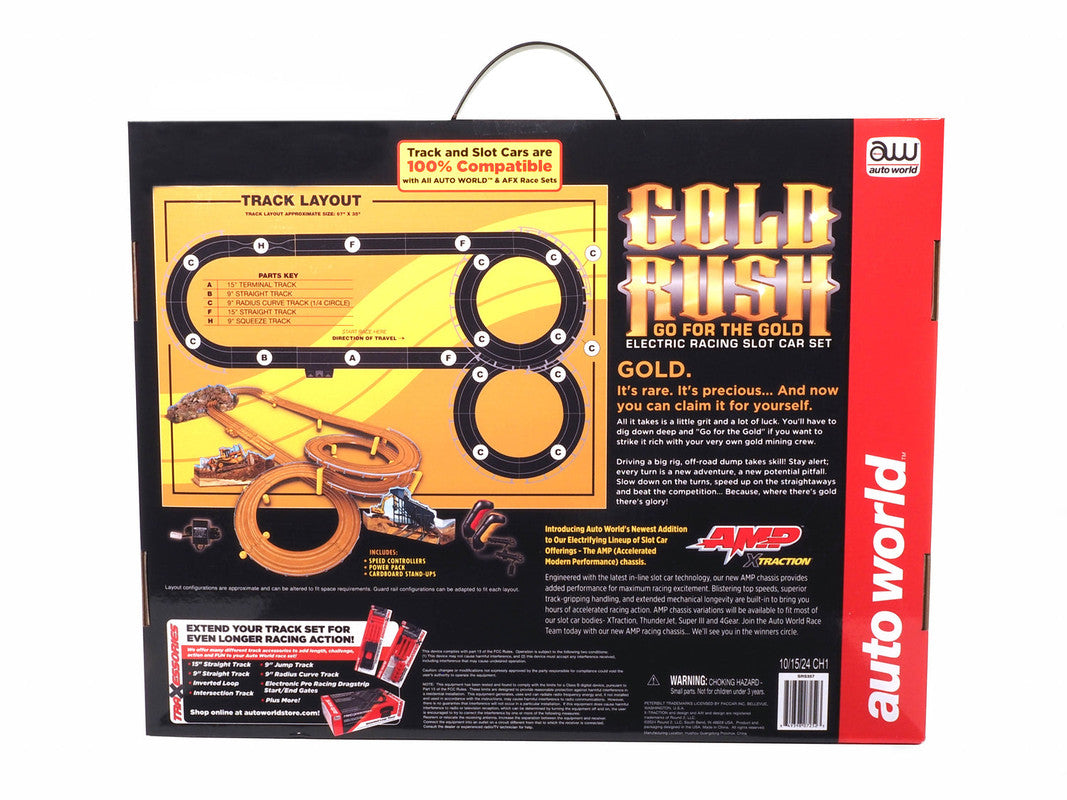 Auto World SRS357 1:64 Gold Rush Go for the Gold Slot Car Set