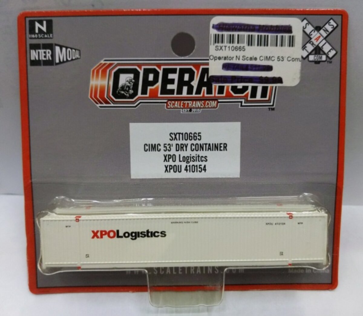Scale Trains SXT10665 N Scale XPO Logistics CIMC 53'' Dry Container Road #410154