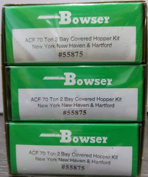 Bowser 55875 HO New York NH&H ACF 70 T 2 Bay Covered Hopper Kit (Set of 3)