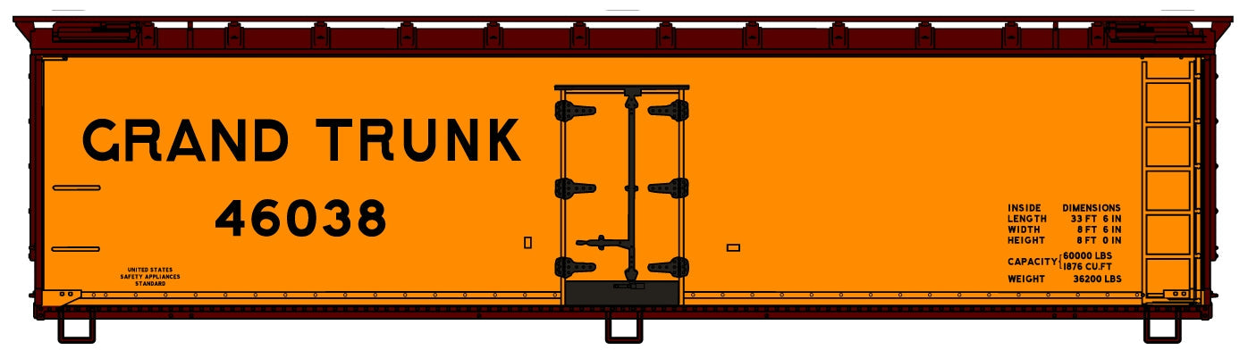 Accurail 81802 HO Grand Trunk 40' Wood Refrigerator Car Kit #46038