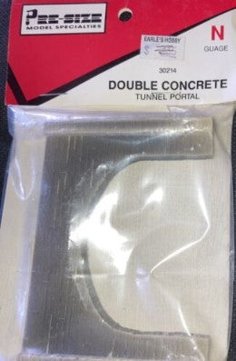 Pre-Size 30214 N Gauge Double Concrete Tunnel Portal