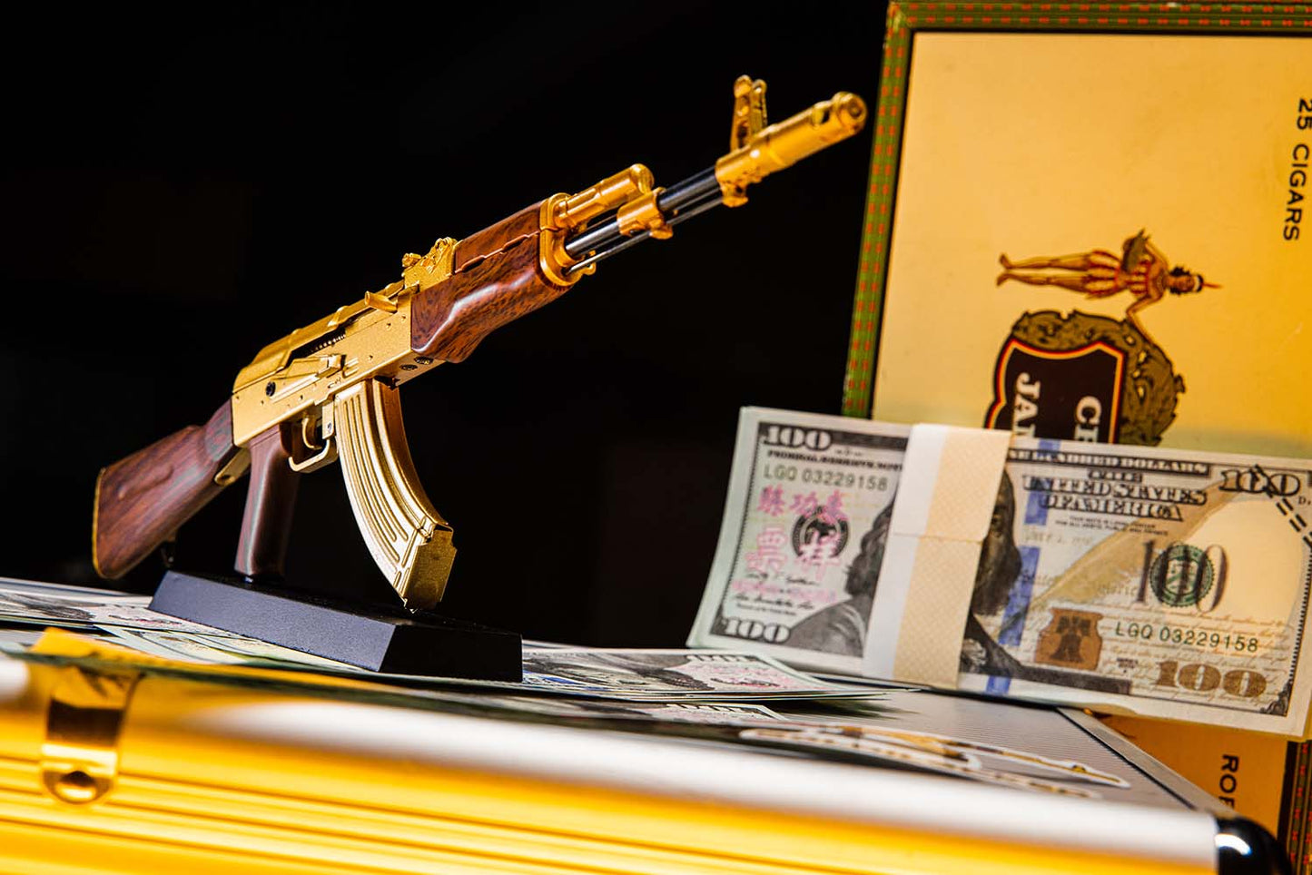 GoatGuns AK-GOLD 1:3 Gold AK47 Diecast Model Kit