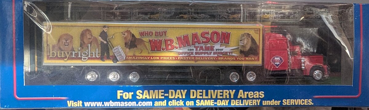 WBM 132550 1:64 Buyright W.B. Mason Delivery Tractor Trailer w/Lion Graphics
